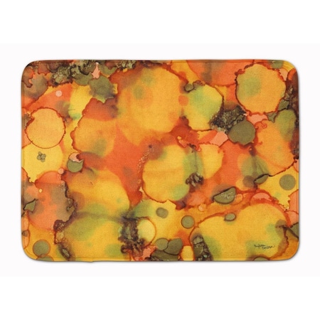 Carolines Treasures Abstract in Orange and Greens Machine Washable Memory Foam Mat 8976RUG